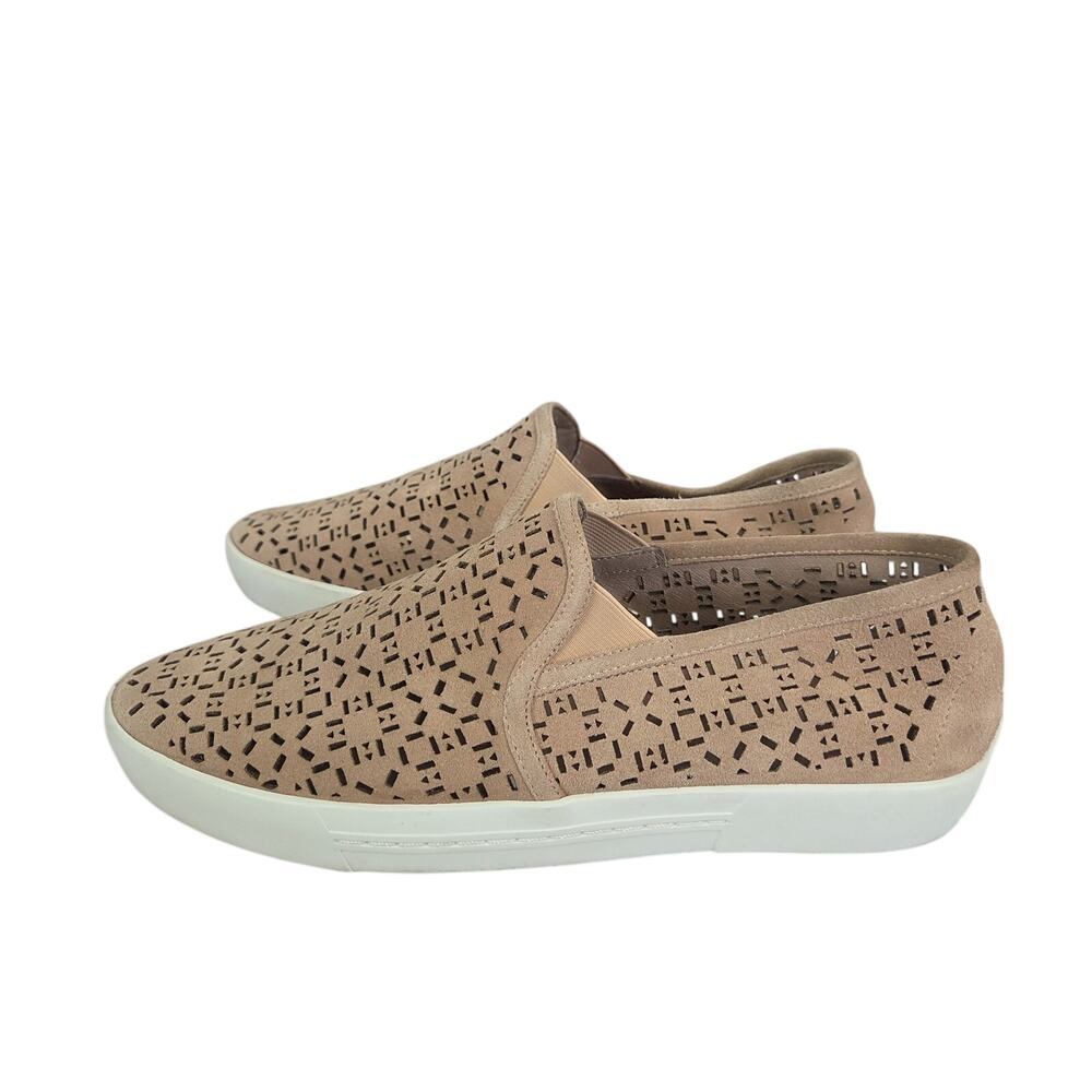 Joie Huxley Slip on Shoes Womens 40 Beige Perforated Suede Casual Neutral Basic